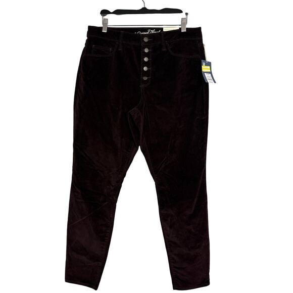 NEW! Universal thread Velvet High Rise Skinny Pant Trouser Career Casual Plum 12 - Picture 1 of 5